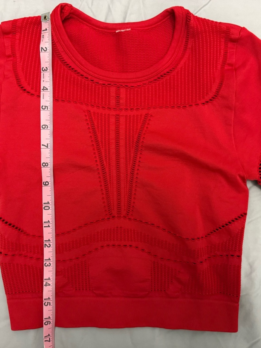Red Seamless Active Leggings and Long-Sleeve Top Set - Picture 4 of 6